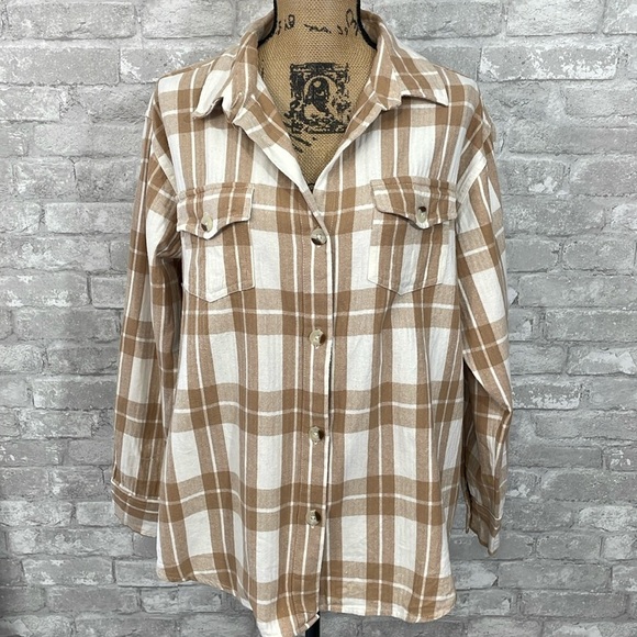 Japna Plaid Button Down Flannel Shirt - Picture 1 of 5